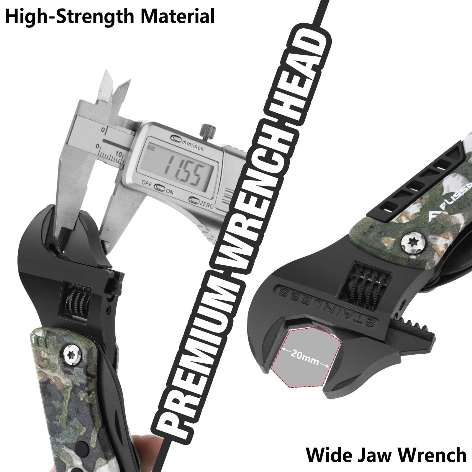 13in1 Multi Tool Wrench, Gift for Men Dad, Stainless Steel Camo Multitool Adj…