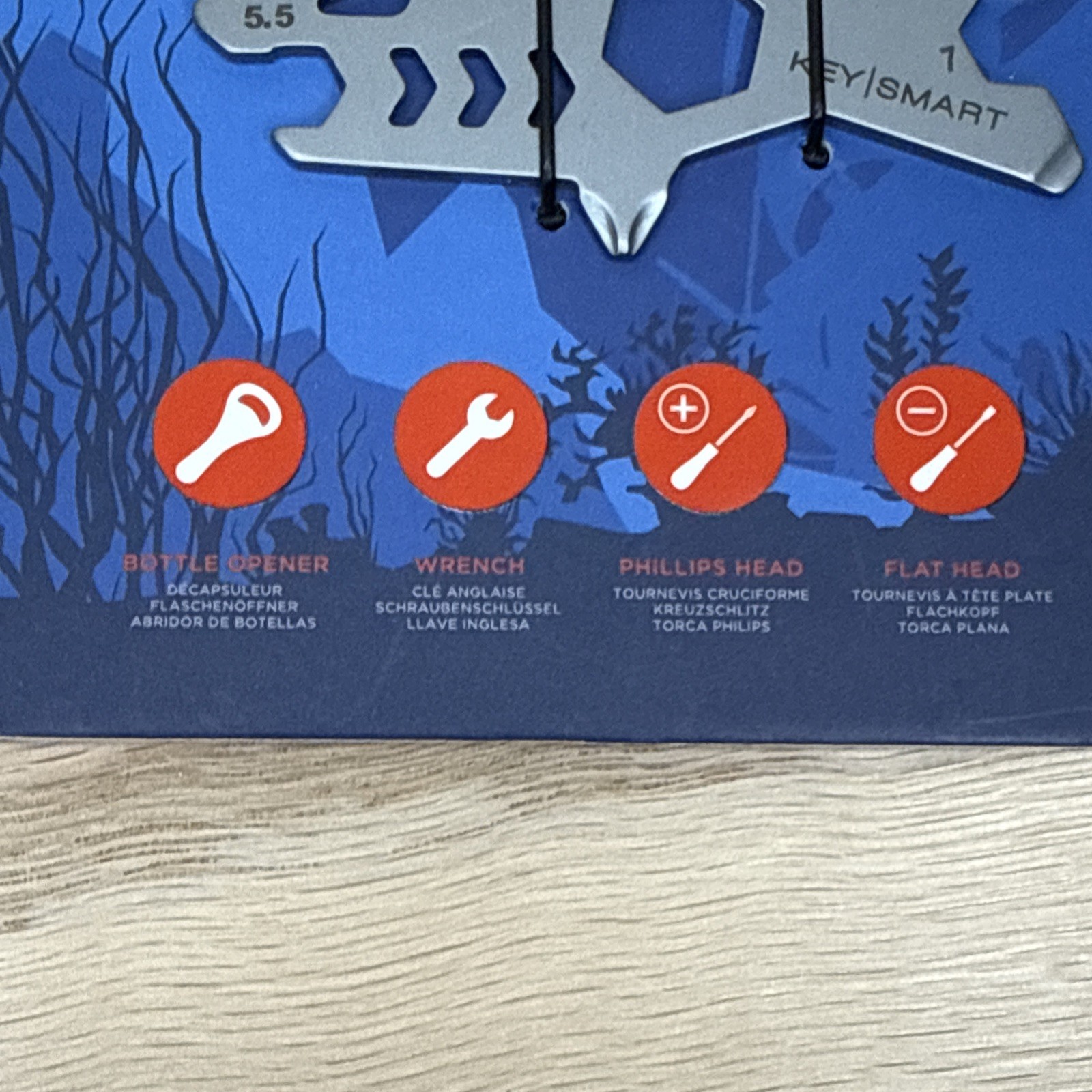 KeySmart AllTul Shark Multi-tool for Keyring or Wallet – Stainless Steel (NEW)