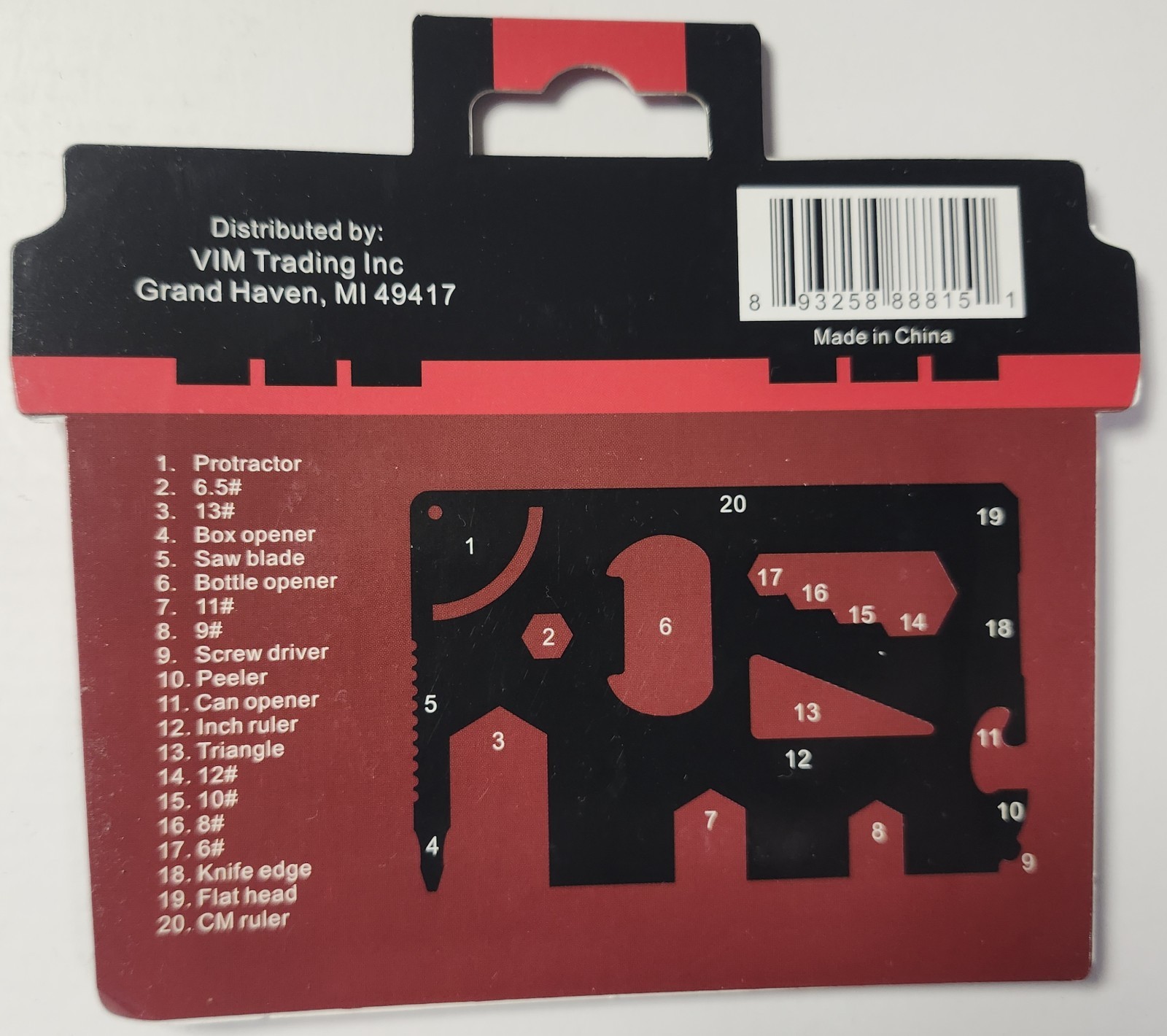 20 In 1 Multi Tool Card Stainless Steel Carry In Wallet Tool