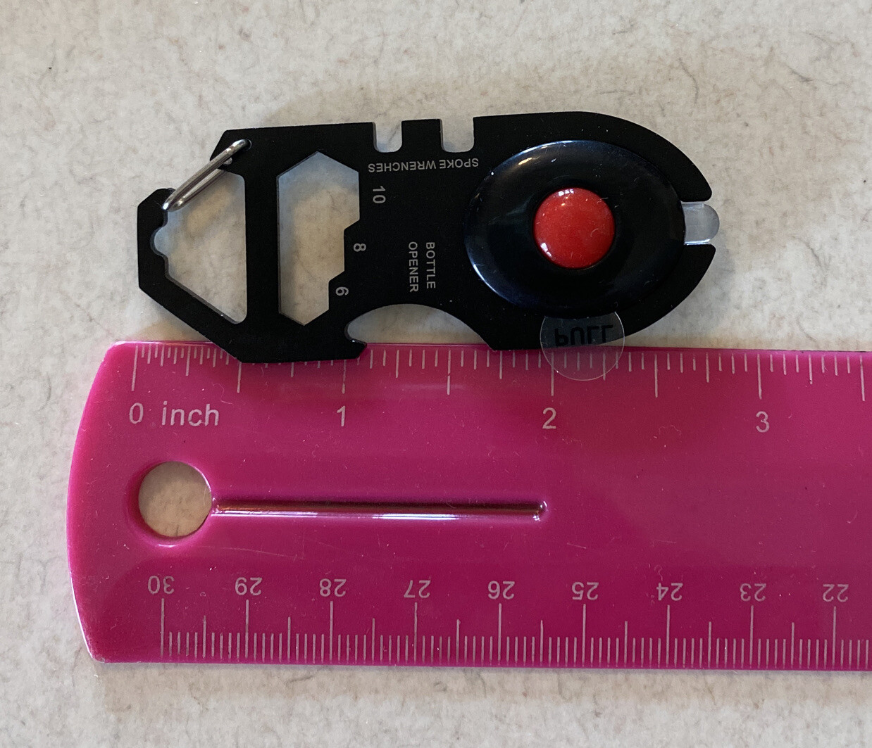 Multi-tool w/ LED Light & Carabiner Clip Black