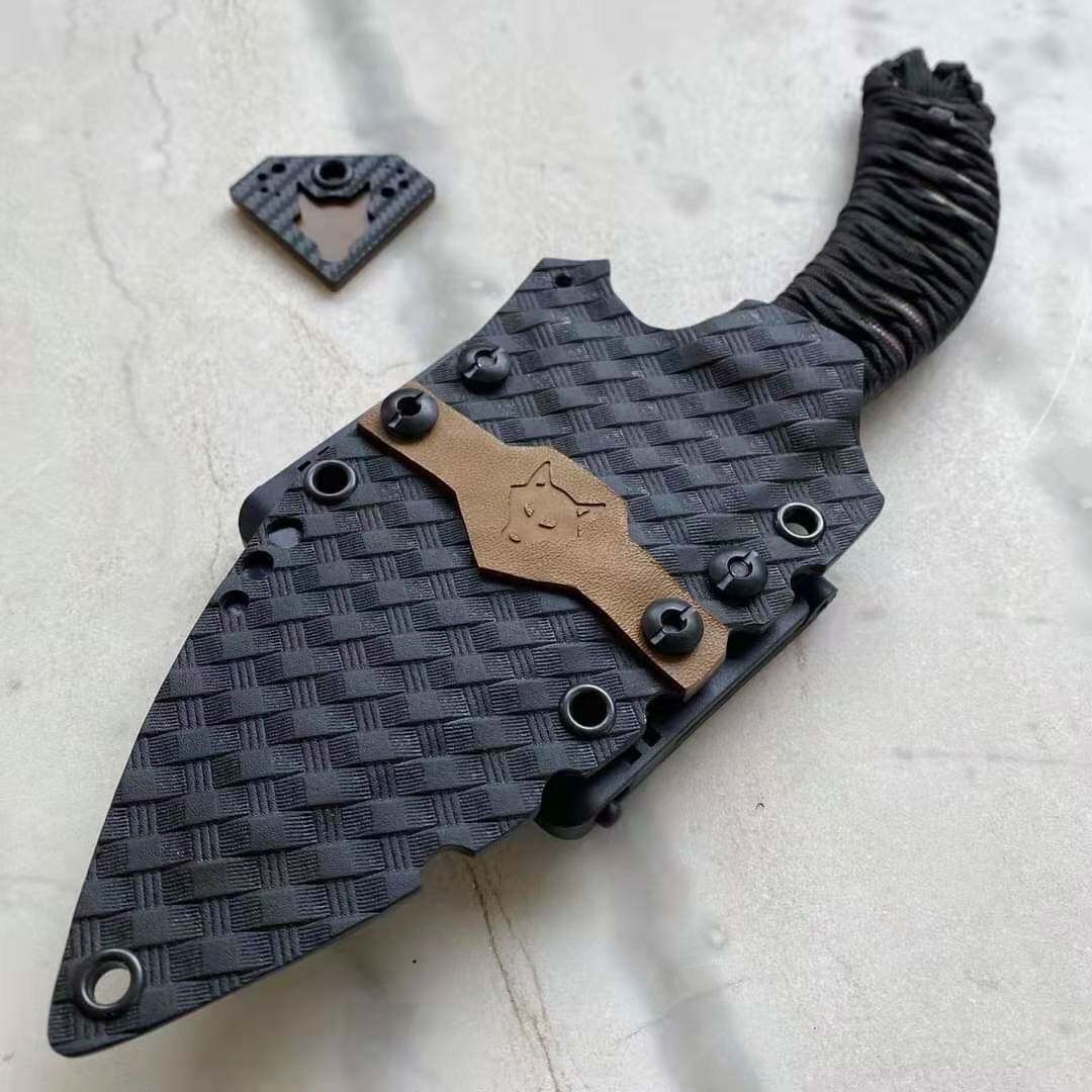 Black Basket Weave Thermoplastic Sheet Knife Sheath Holster DIY Material