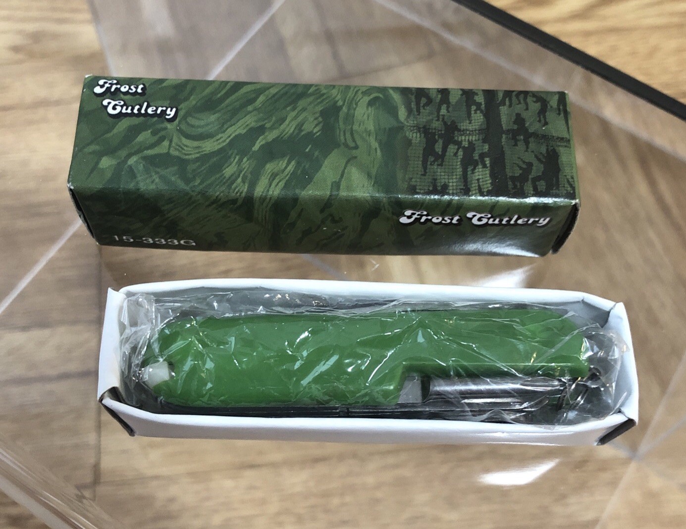 New In Original Box Multi-Function Knife Frost Cutlery Green Handle 15-333G