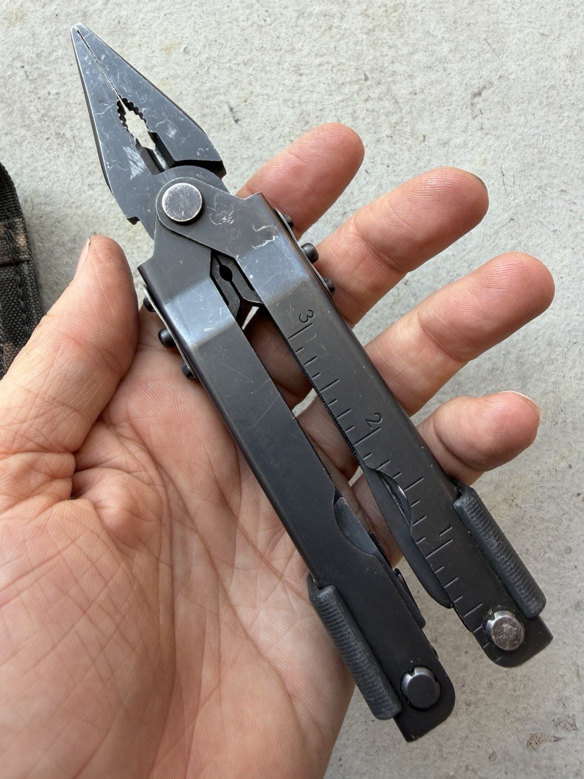 GERBER MP600 USA BLACK OXIDE MULTI TOOL, KNIFE, PLIER, W/SHEATH, VERY GOOD OA!