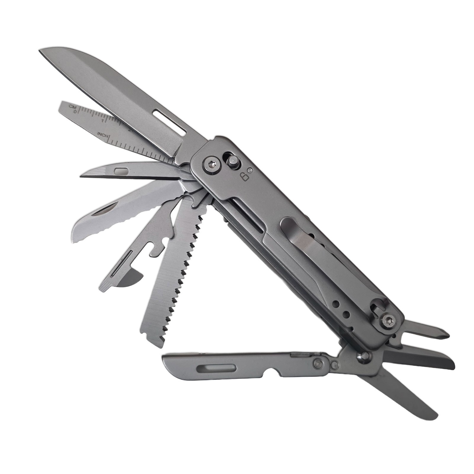 BlackFox BF-207 Multi Tool 13-in-1 EDC Stainless Steel Pocket Clip