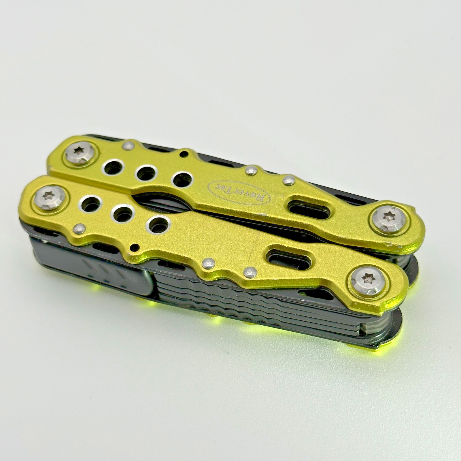 RoverTac Mini Multitool Pliers Knife Bottle Opener Pocket Tool Green Black