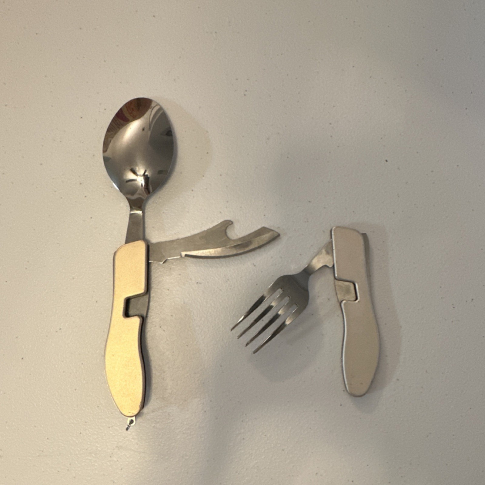 Stainless Steel Multi-Tool Utensil Set Silver Knife Fork Spoon Camping