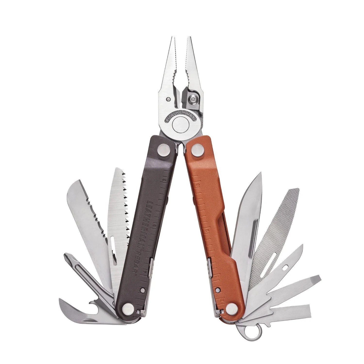 LEATHERMAN Rebar Multitool Replaceable Wire Cutters & Saw, Burnt Sienna
