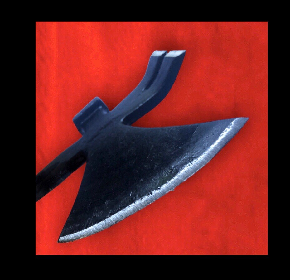 14” Hatchet Crowbar Hammer Axe Survival Multi-Tool.(Solid Cast Iron+Rubber Grip)