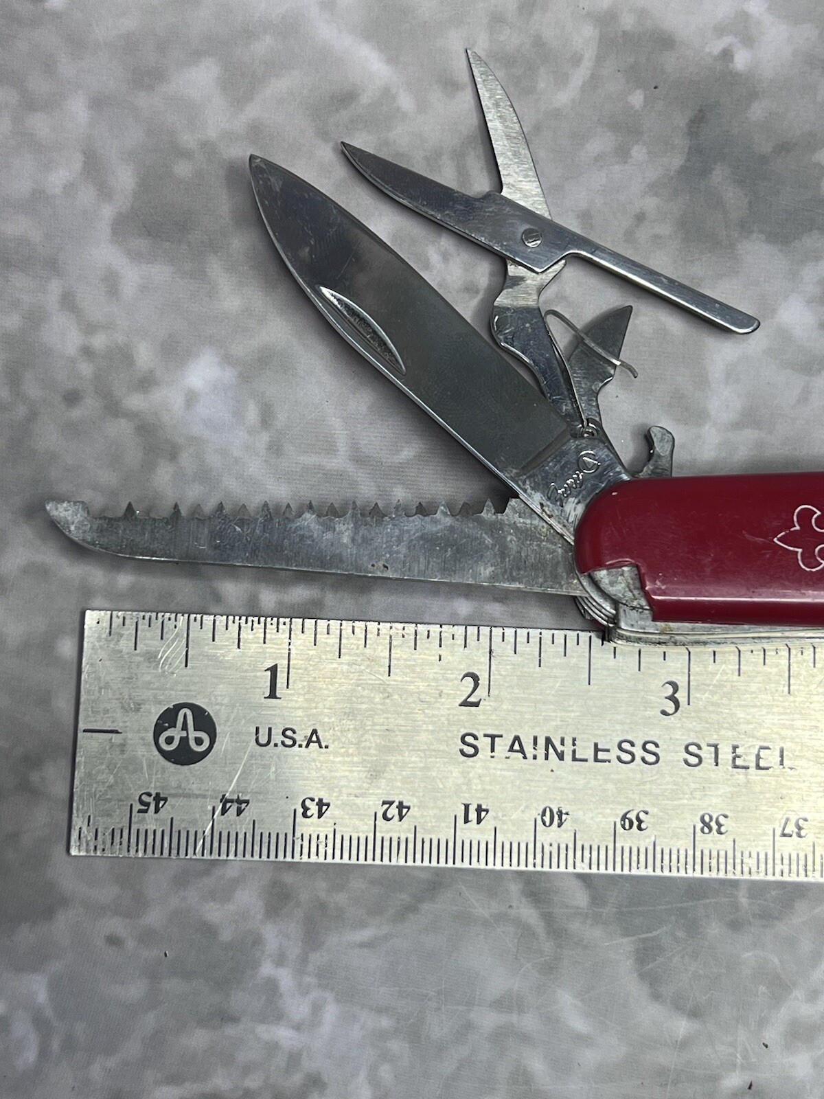 Red Multi Tool Pocket Tactical Camping Folding Army Knife #1701