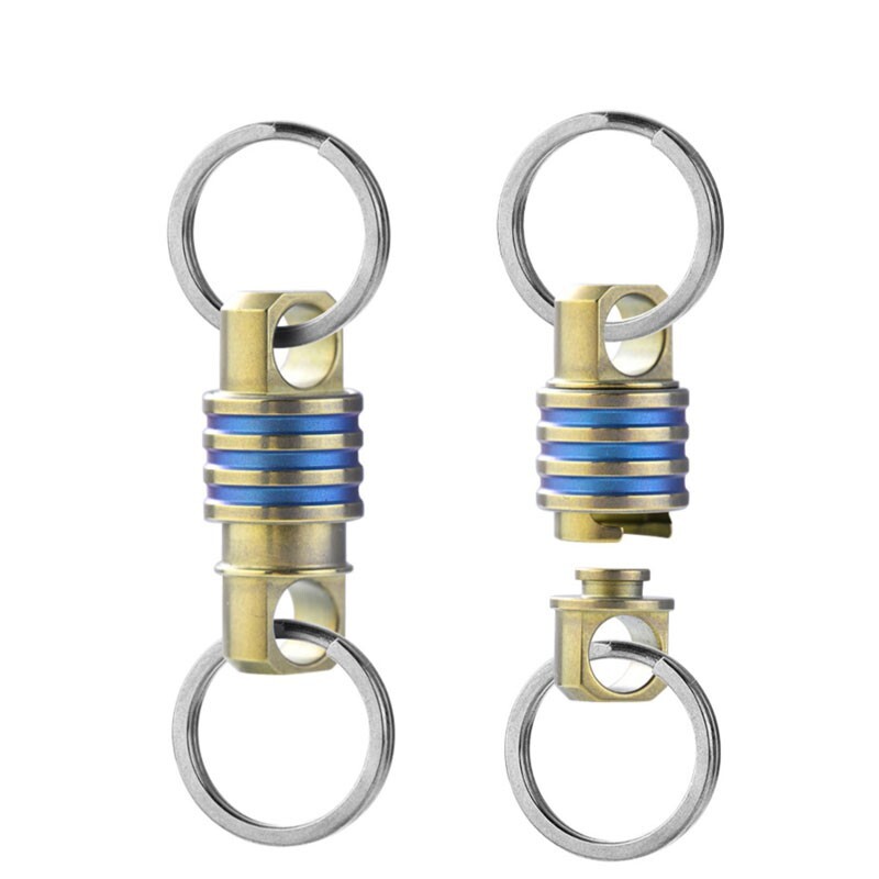 360 Degree Rotation Titanium Alloy Gimbal Keychain w/ Ring Car Keychain EDC Tool