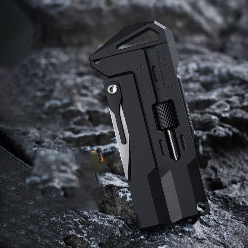 Titanium Alloy EDC Wrench Ratchet Screwdriver Caliper Bit Holder Utility Cutter