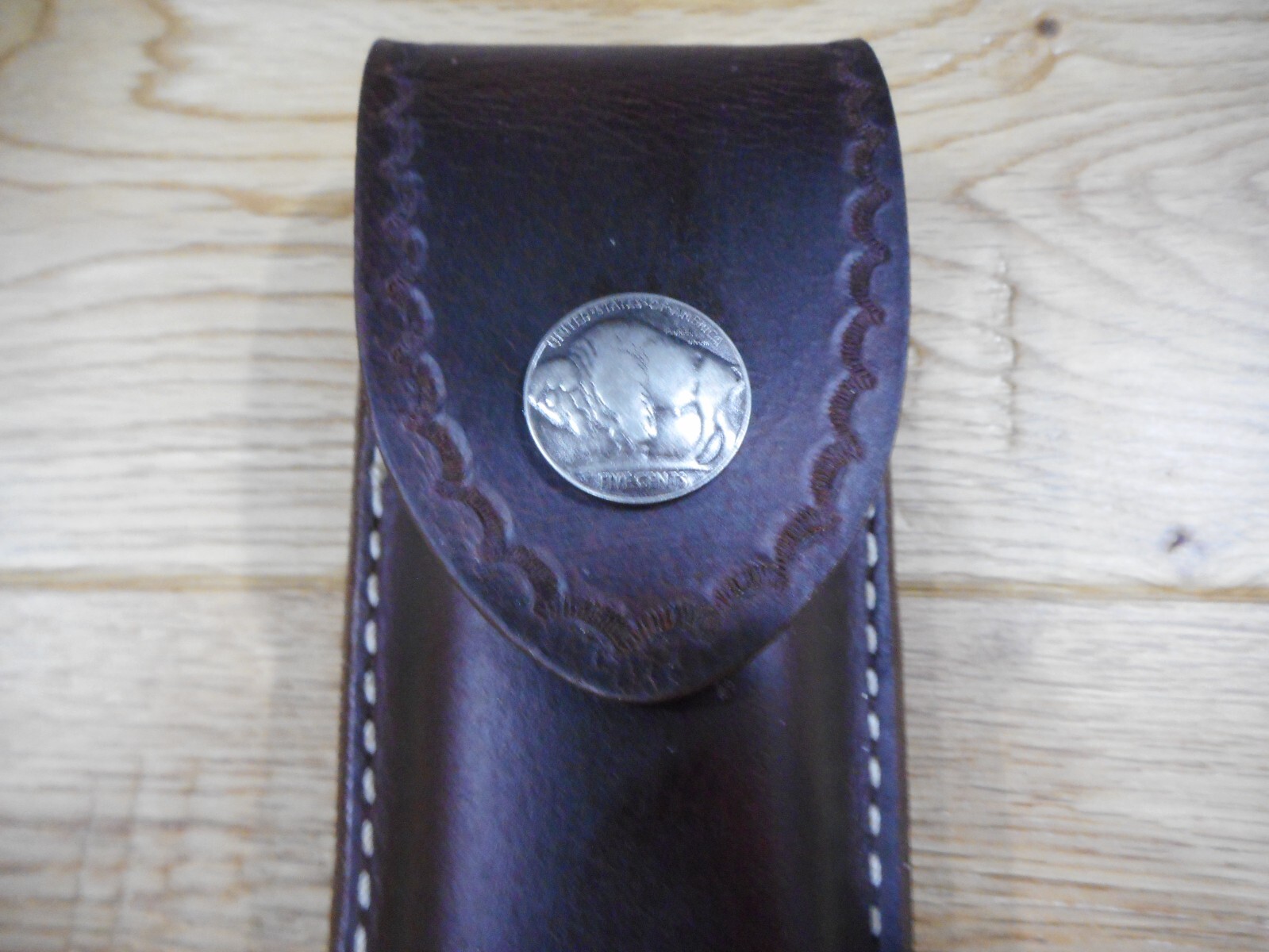 Gerber MP600 or Diesel multi tool leather sheath. Sheath only. Buffalo snap