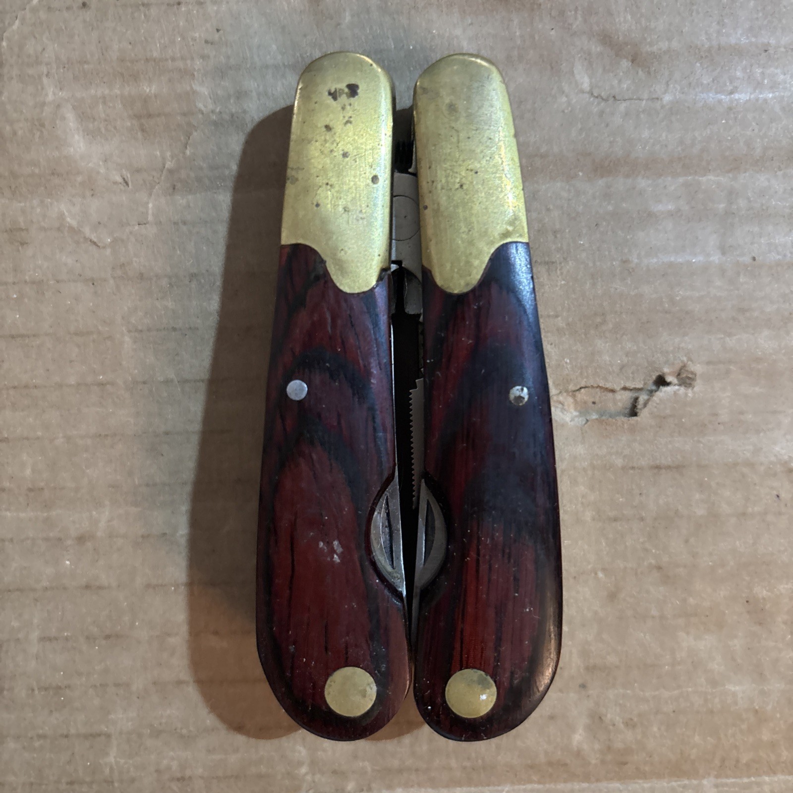 Vintage Husky 25 Years 25th Anniversary Limited Edition Multi-Tool Brass & Wood