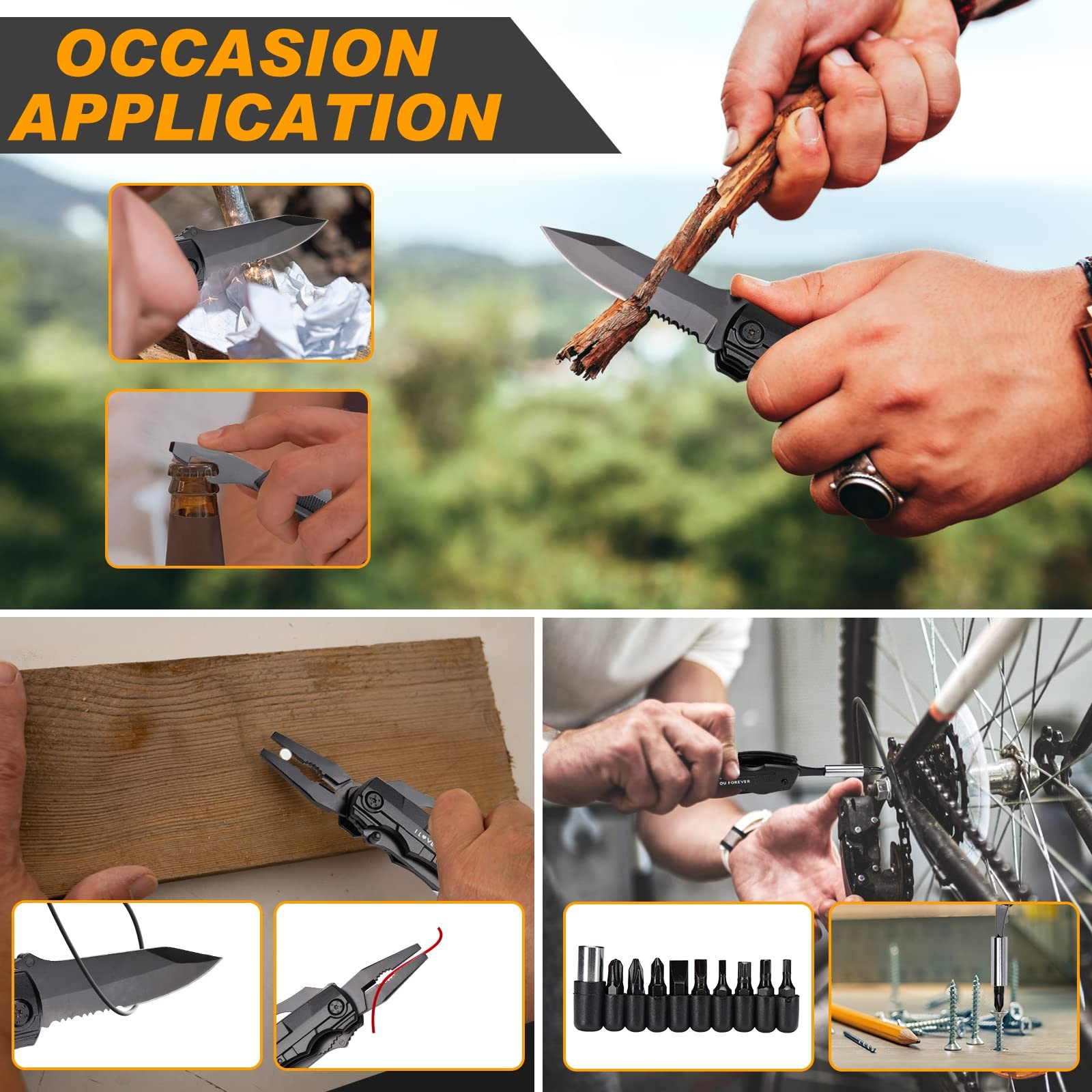 Gifts for Men – 6-in-1 Gift Set with Stainless Steel Tumbler,Multi-Tool Knife…