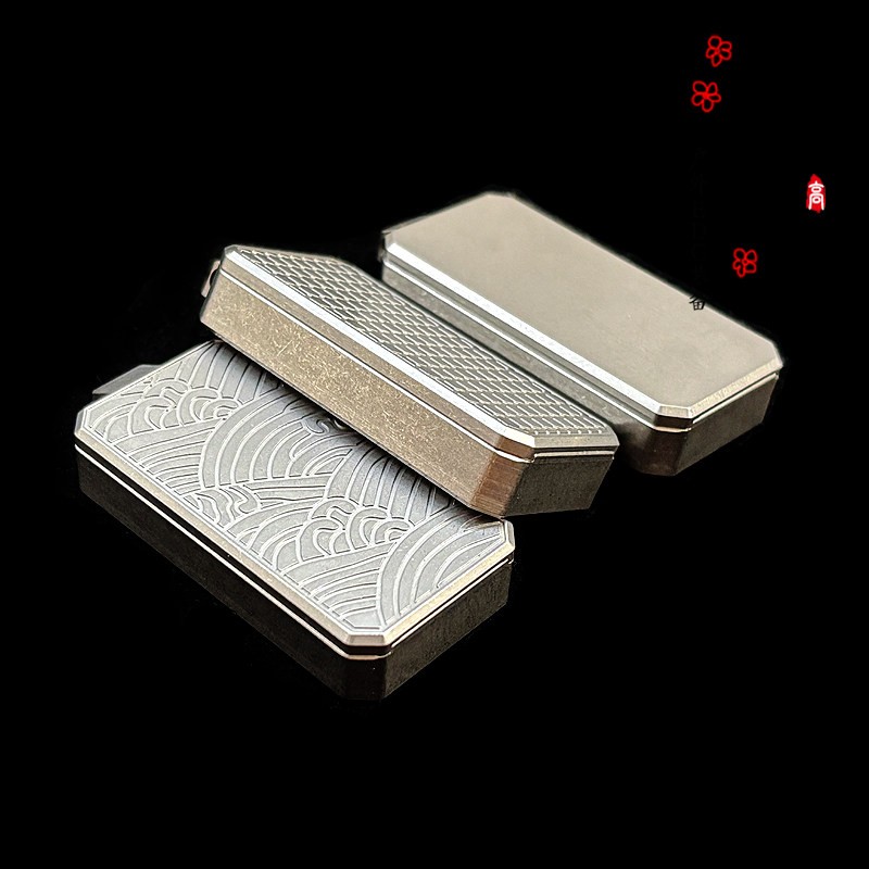 Titanium Alloy EDC Dog Tag Necklace Storage Box Mechanical Slider Fidget Toy