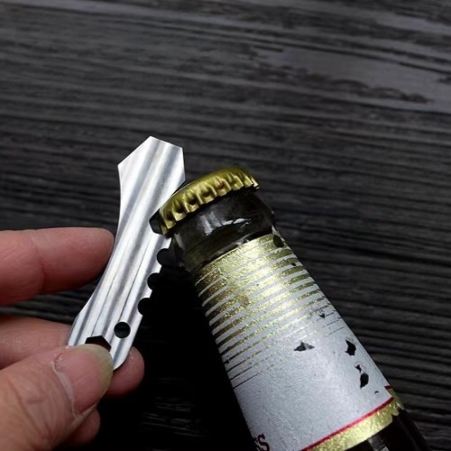 EDC TC4 Titanium alloy CNC Pry Bar Tool Bottle Opener Keychain 6.5cm