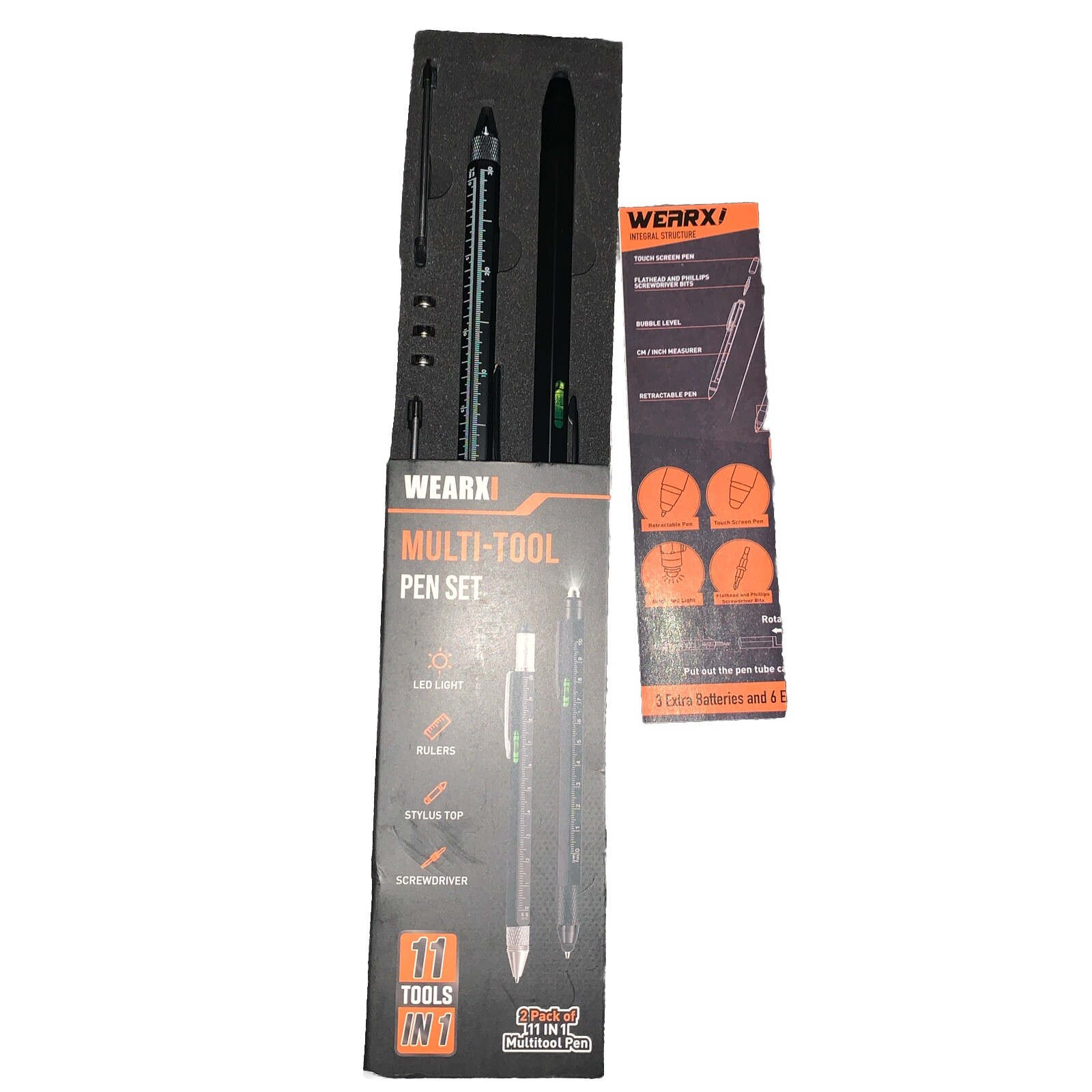 WEARX 11 in 1 MULTI TOOL TECH TOOL PEN SCREWDRIVER BALL POINT PEN LIGHT INC 2
