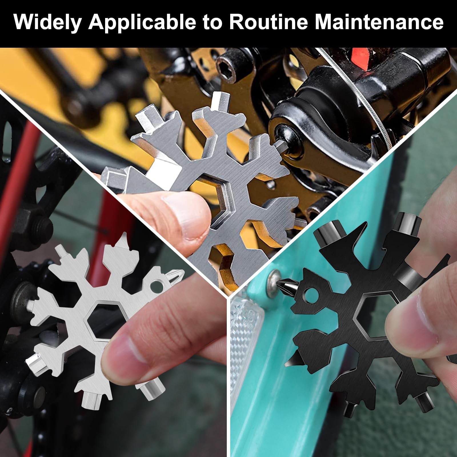 18-in-1 Snowflake Multitool, 9 Packs Stainless Steel Snowflake Wrench/Bottle …