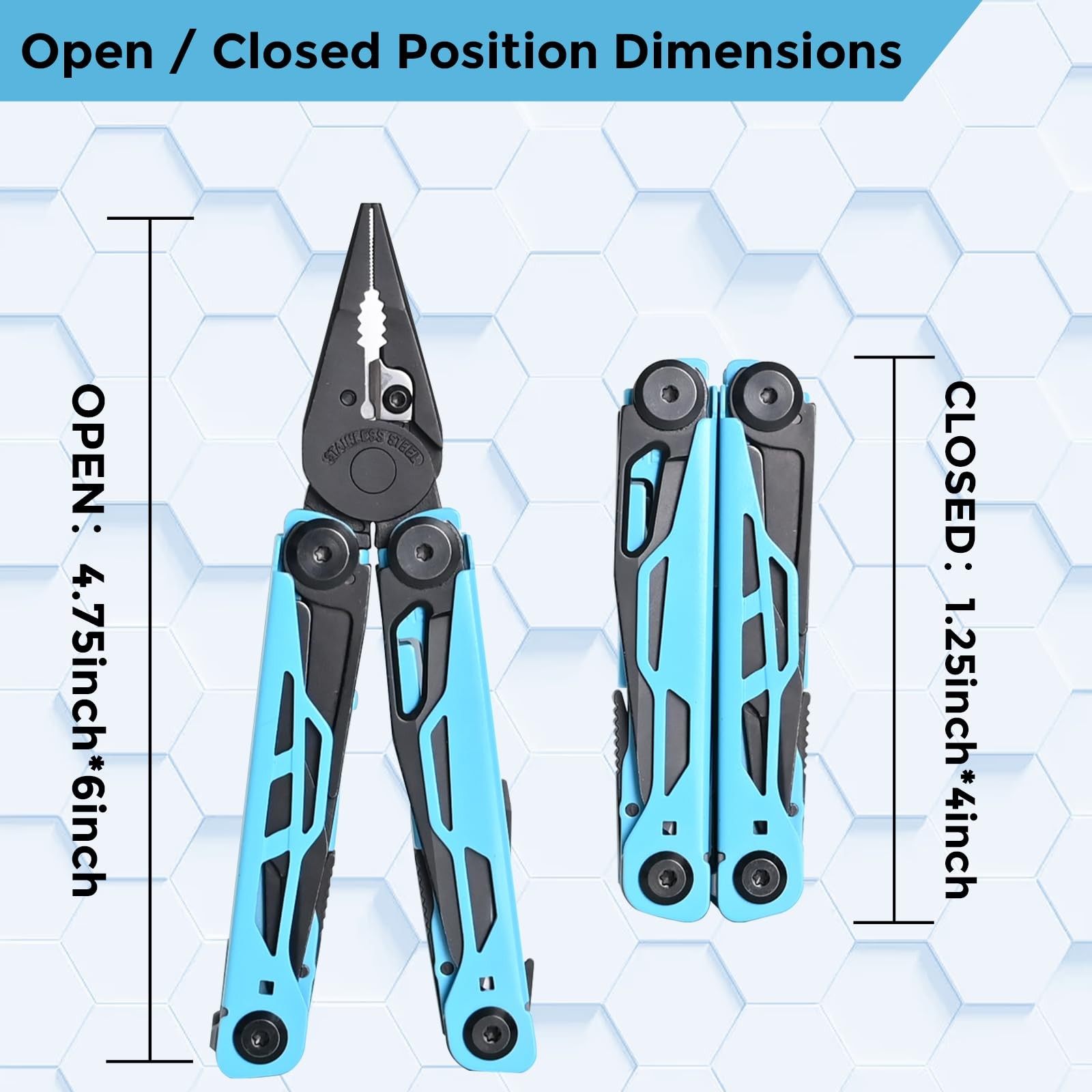 Multitool with Pocket Knife, 25-in-1 Stainless Steel Pliers and Screwdriver, …