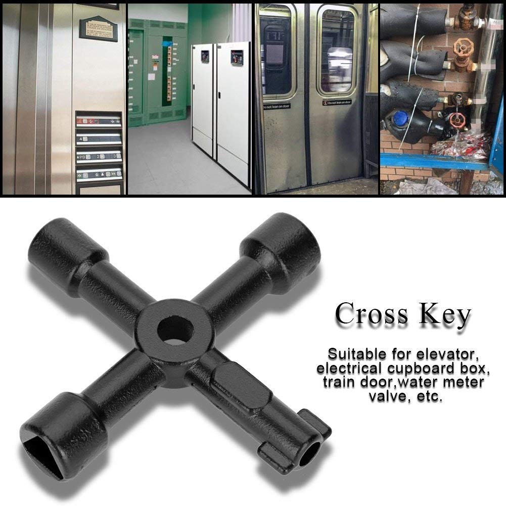 Universal Cross Key 4-Way Radiator Key Zinc Alloy Opening Key for Water Meter…