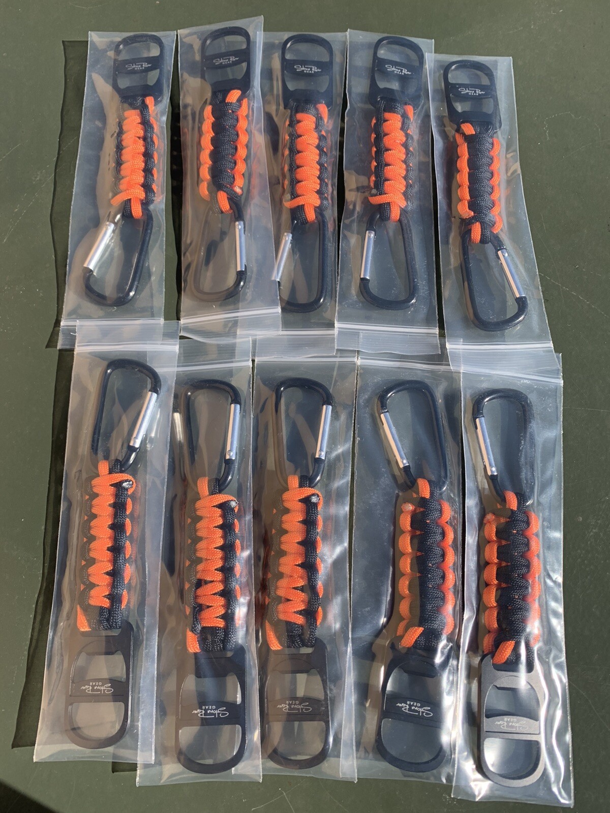 Lot 10 NEW Stone River Gear Paracord Keychain With Bottle Opener & Carabiner