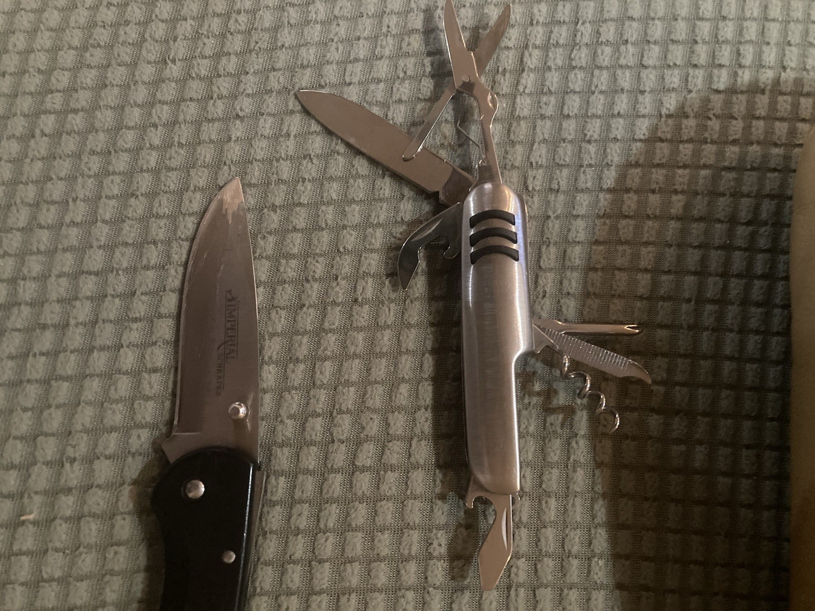 Two Pocketknives, One Multifunction With Seven Tools & One Imperial Schrade