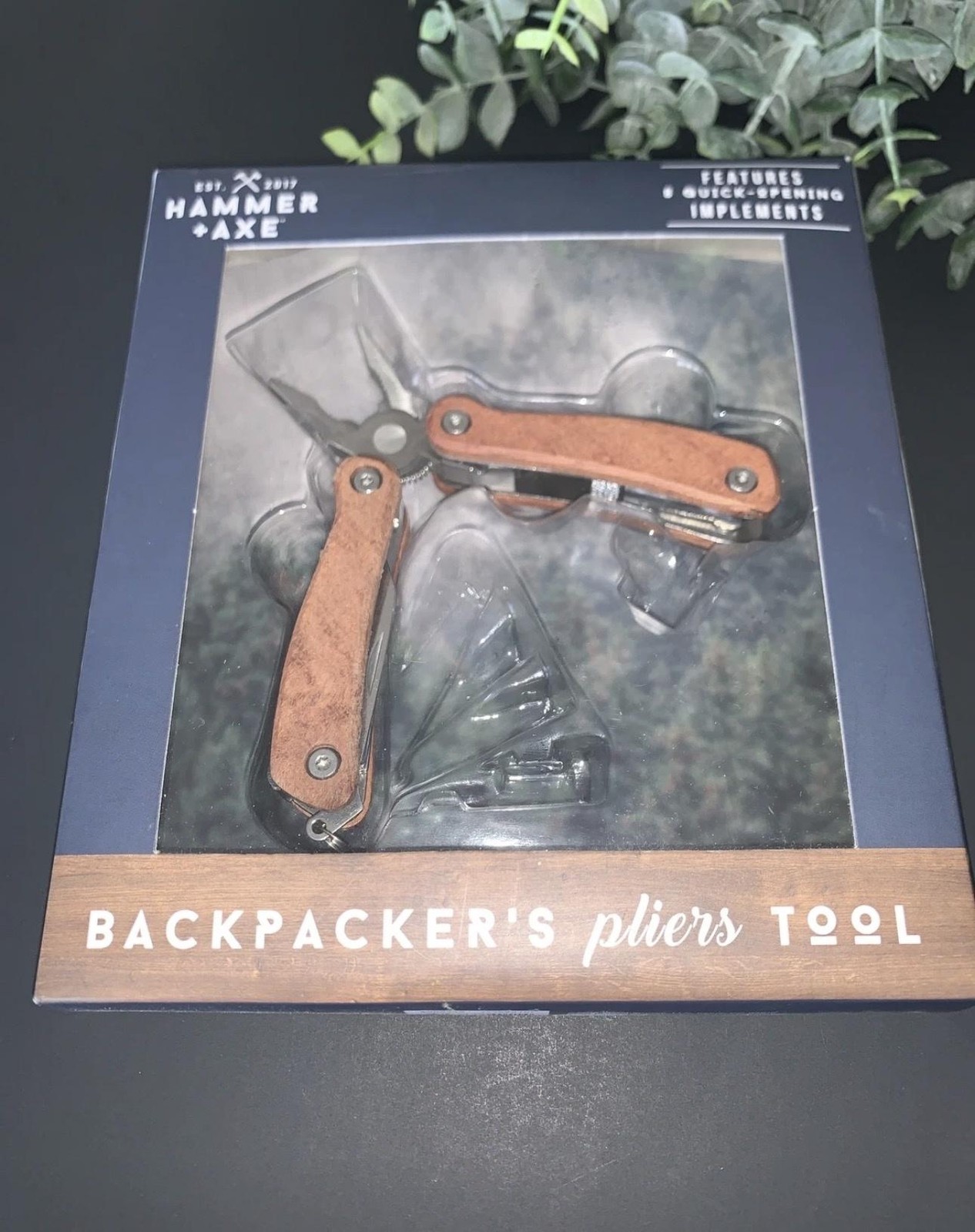 Hammer + Axe Backpacker’s Pliers Multi-Tool Wood Handle Camping EDC New In Box