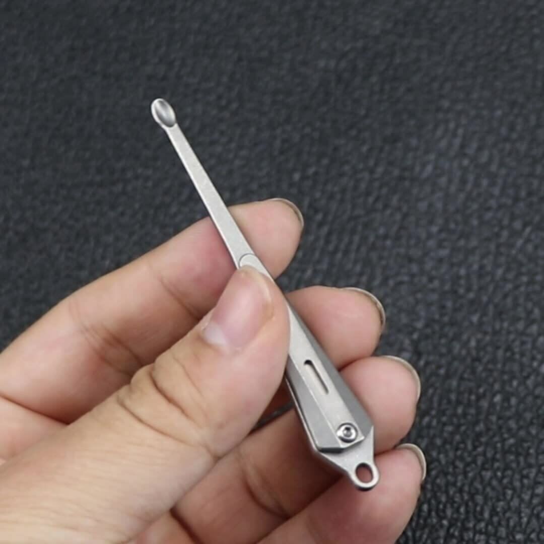 Titanium Alloy EDC Large Earwax Cleaner Ear Pick Wax Remover Spoon Clean Health