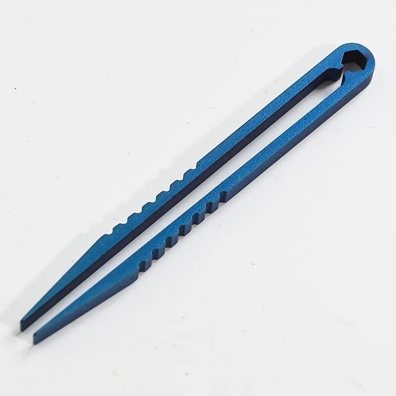 2 Sizes Portable Titanium Alloy Tweezers Outdoor Survival Camping Travel EDC