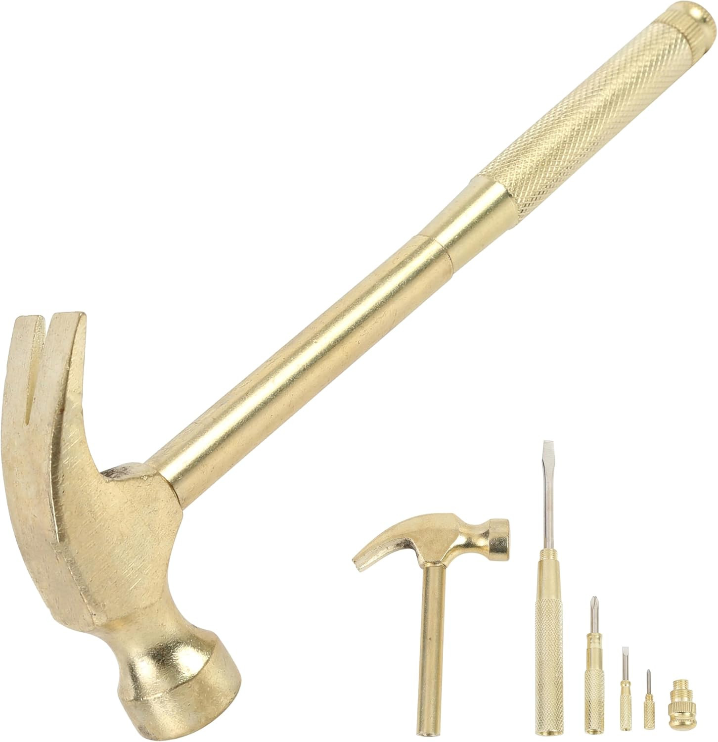 19006 5-In-1 Hammer, Mothers Day Gifts, Built in Multitool Screwdriver, Chrome P