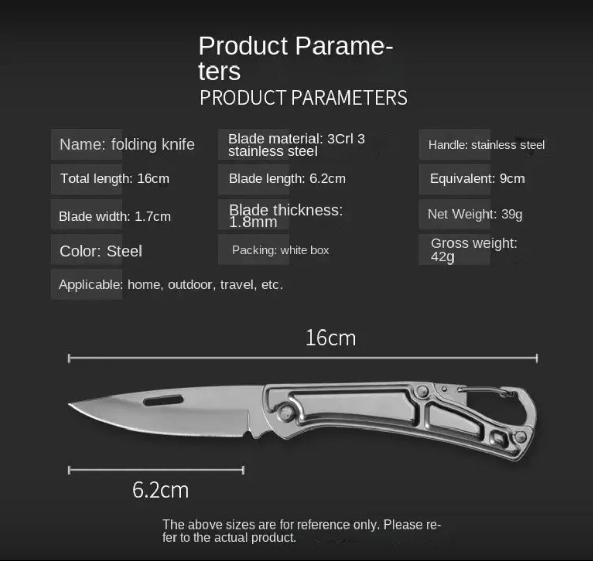 Small Folding Knife Survival Outdoor Tactical Pocket Knife Keychain, Hunting EDC