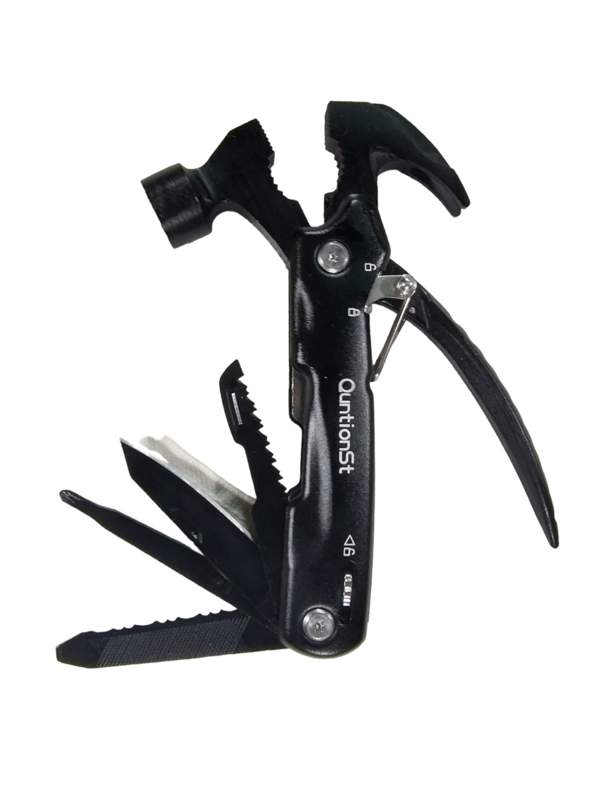 QuntionSt 12 in 1 Black Multi Tool Hammer Saw Blade Screwdriver Pliers New