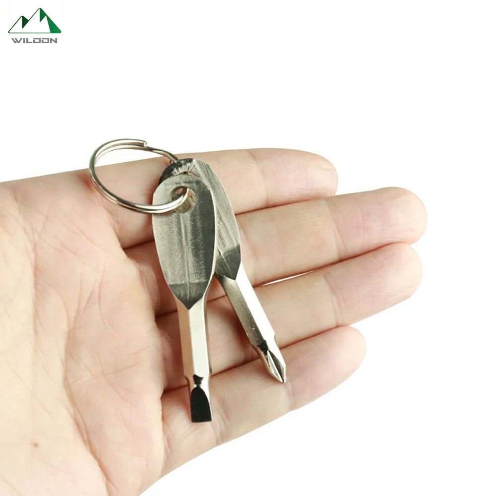 2pcs Key Ring Screwdriver EDC Tool Set Outdoor Pocket Mini Tool with Keychain
