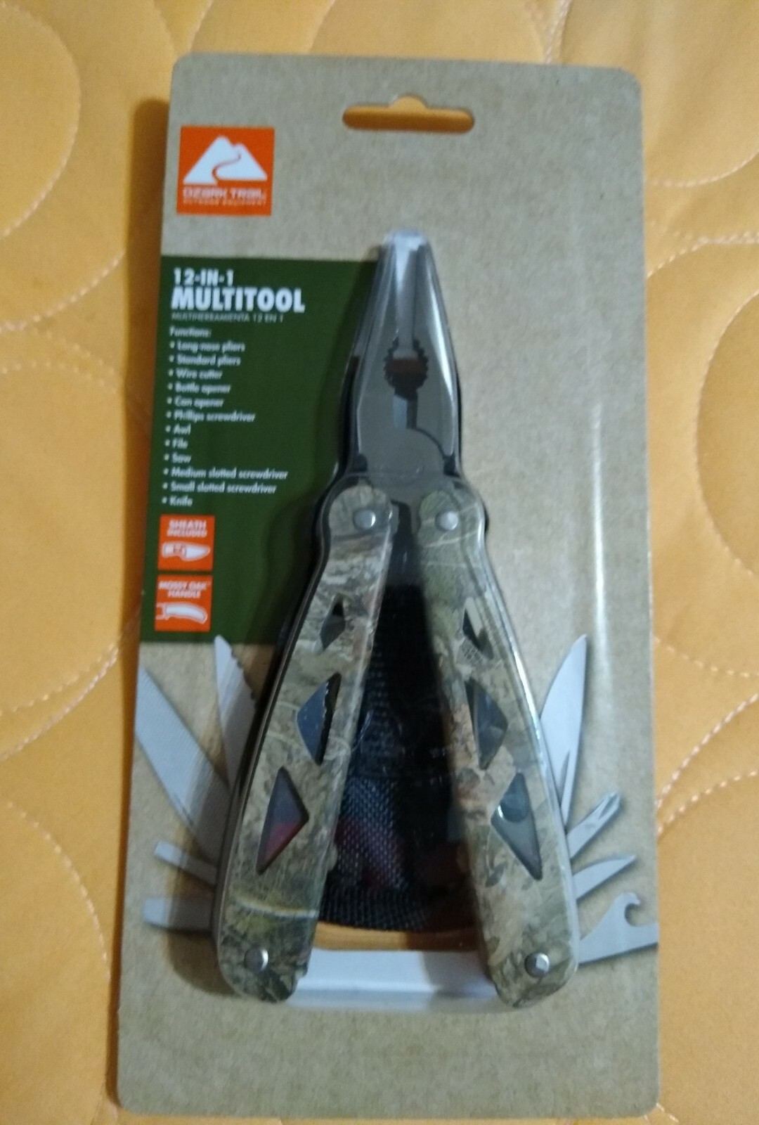 OZARK TRAIL 12-IN-1 MULTI TOOL WITH SHEATH MOSSY OAK CAMO HANDLE NEW! FREE SHIP!