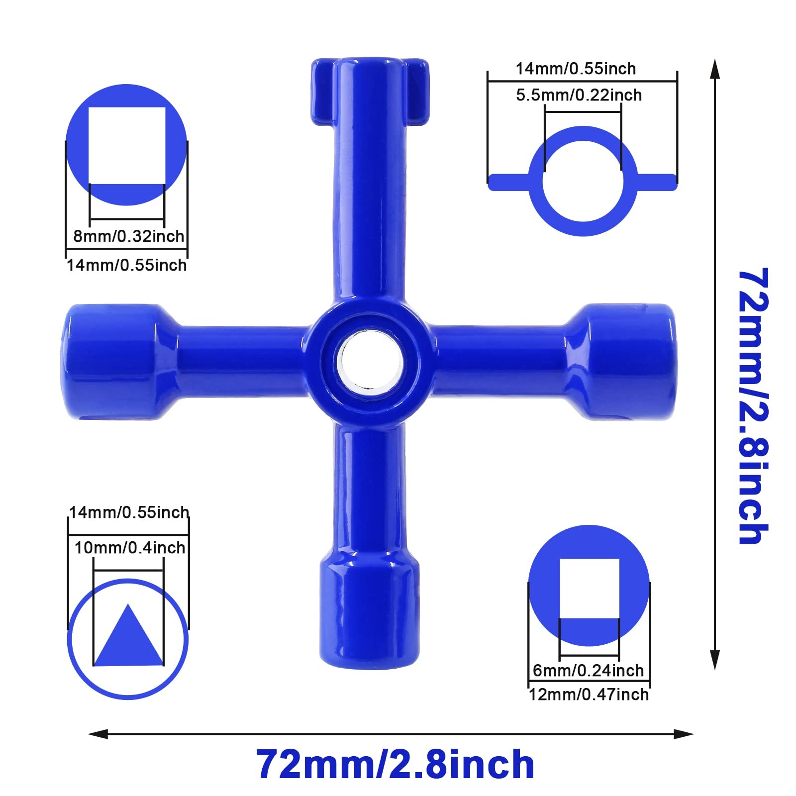 3 PCS 4-Way Multi-Functional Utilities Key for Electric Cabinet Water Valve
