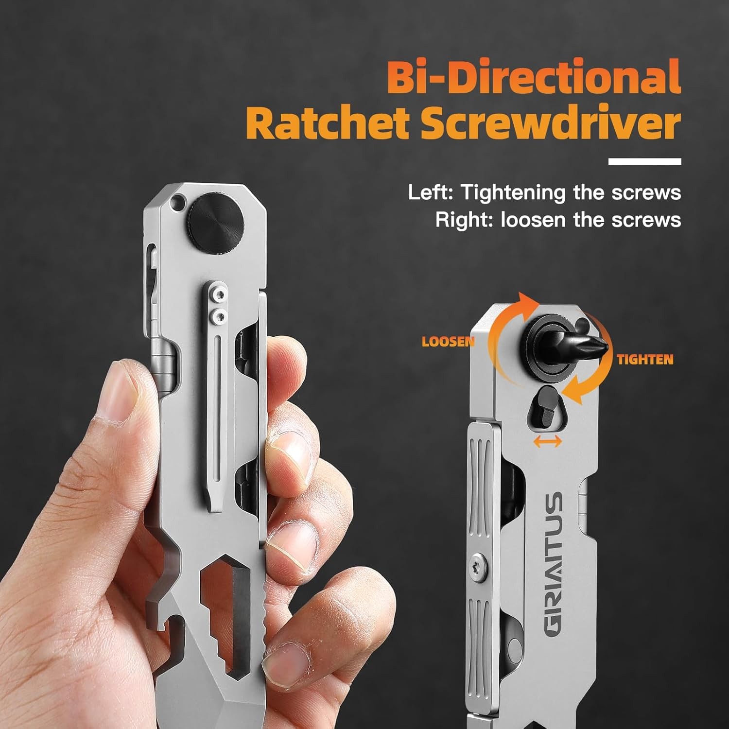 EDC Pry Bar Multitool with Bi-Directional Ratchet Screwdriver & Everlasting Pen,