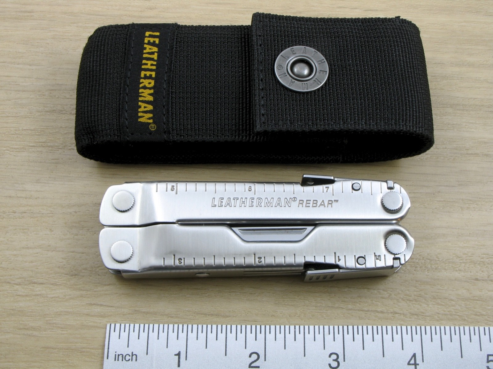 Leatherman REBAR Multi-Tool, Knife, Stainless, w/Nylon Sheath, USA – Excellent