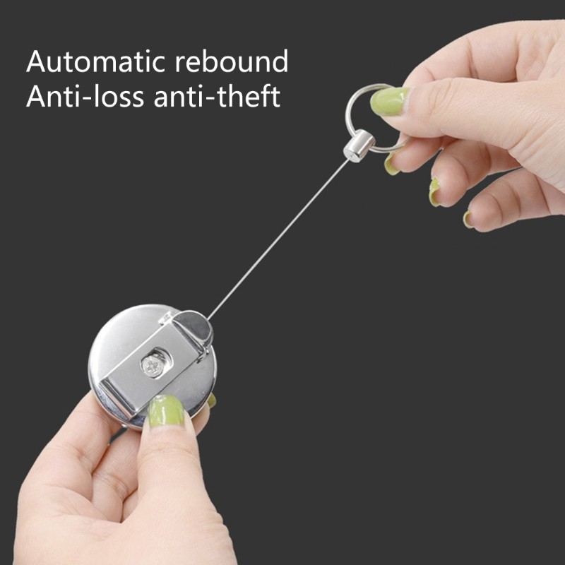 Retractable ID-Badge Holder Key Reel,Heavy Duty,Carabiner Key Chain Keychain