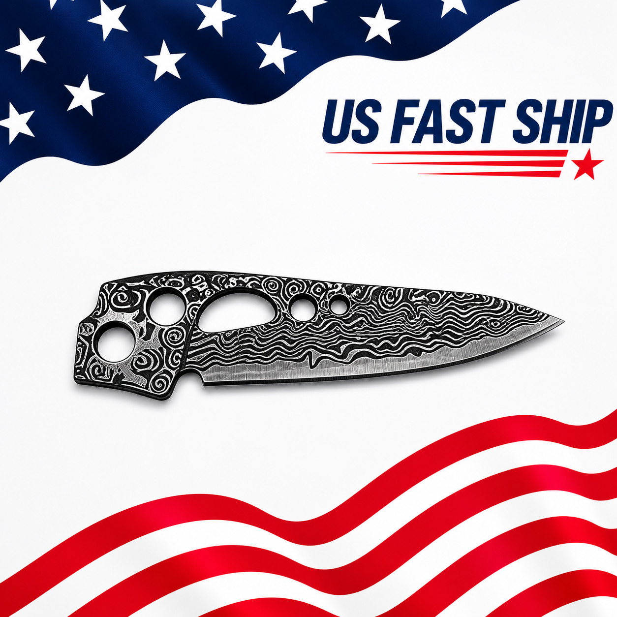 Custom VG10 Damascus Blade for LEATHERMAN SKELETOOL – CNC, 60HRC