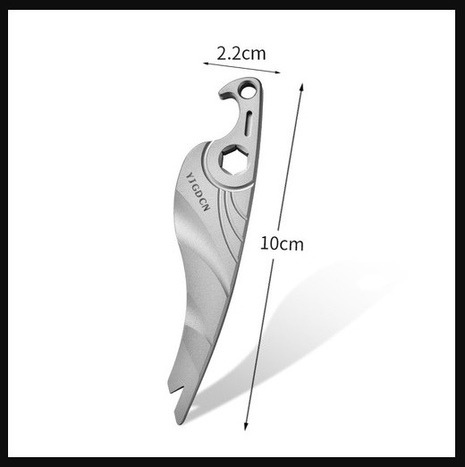 EDC Titanium Bottle Opener Pry Bar Crowbar Wrench Keychain Pocket Multi Tools A+