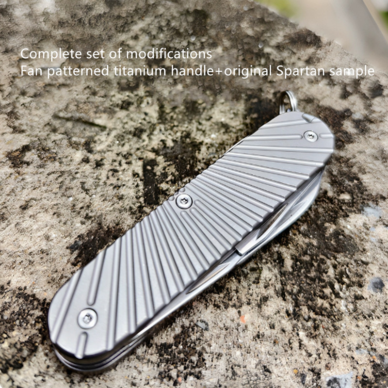 1 Set Titanium Alloy Handle Scales for 91mm Victorinox Swiss Army Knife
