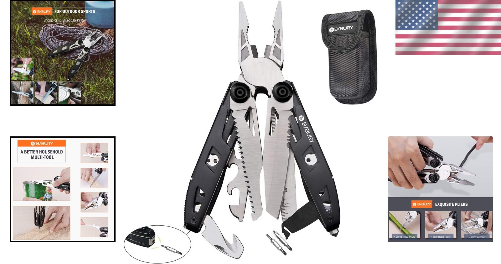 Versatile 18-in-1 Multitool with Safety Hammer – Perfect for Camping & Repairs