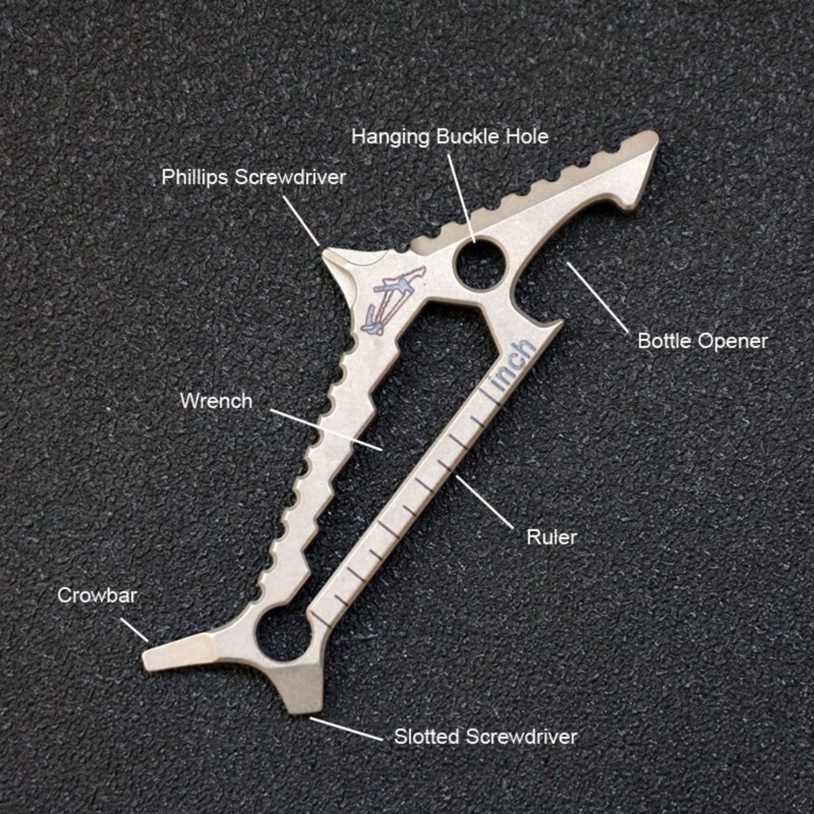 Titanium Alloy Mini Keychain Pry Bar Crowbar Outdoor EDC Multi Tools Lightweight
