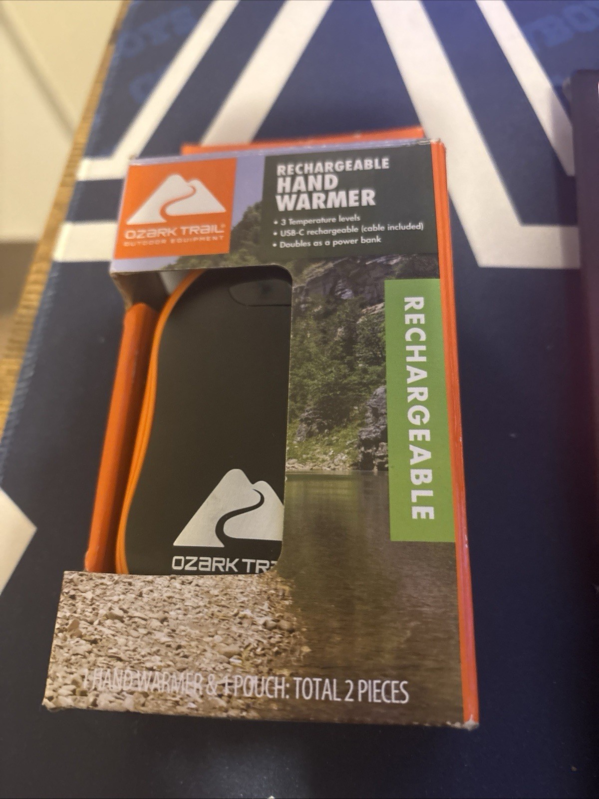 Ozark Trail 5200mAh Orange Rechargeable Portable 3 Temp Hand Warmer for Camping