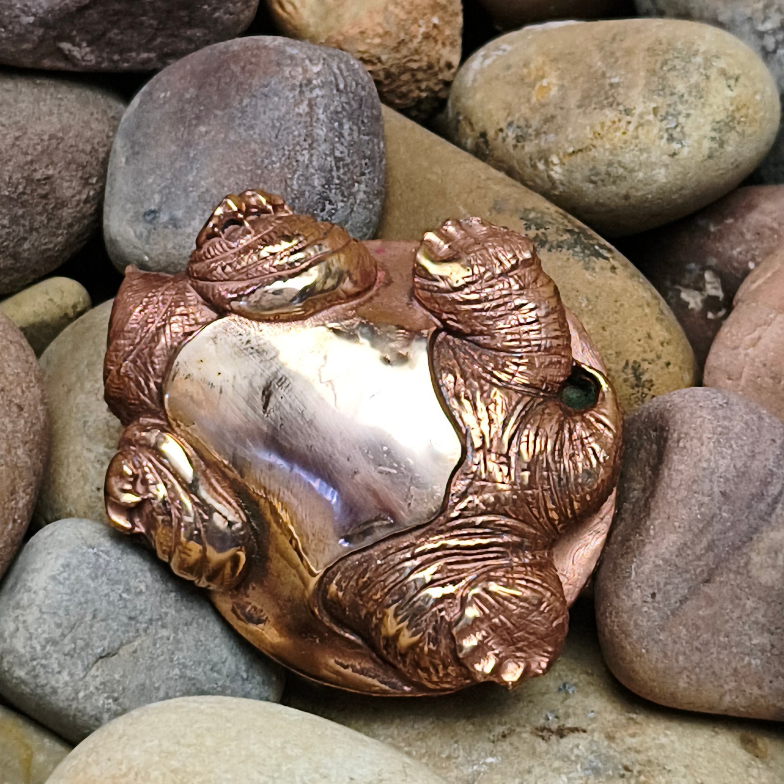 Purple pure Copper Soft-shelled turtle ornament Solid Artistic handcraft statue