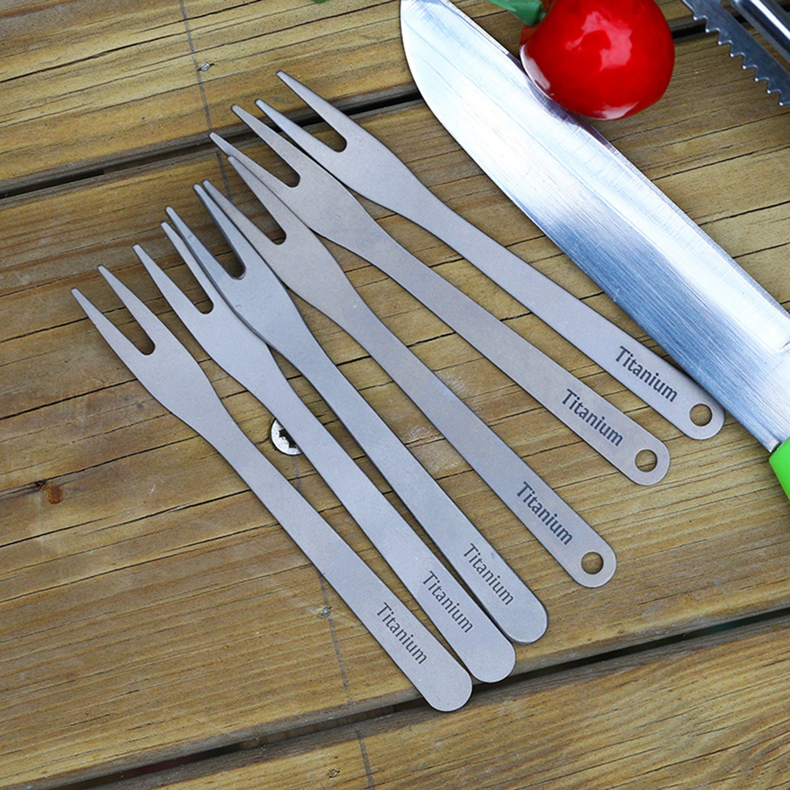 Tiartisan Pure Titanium Fork 92 x 9 x 1.3 mm for Fruit and Dessert Use