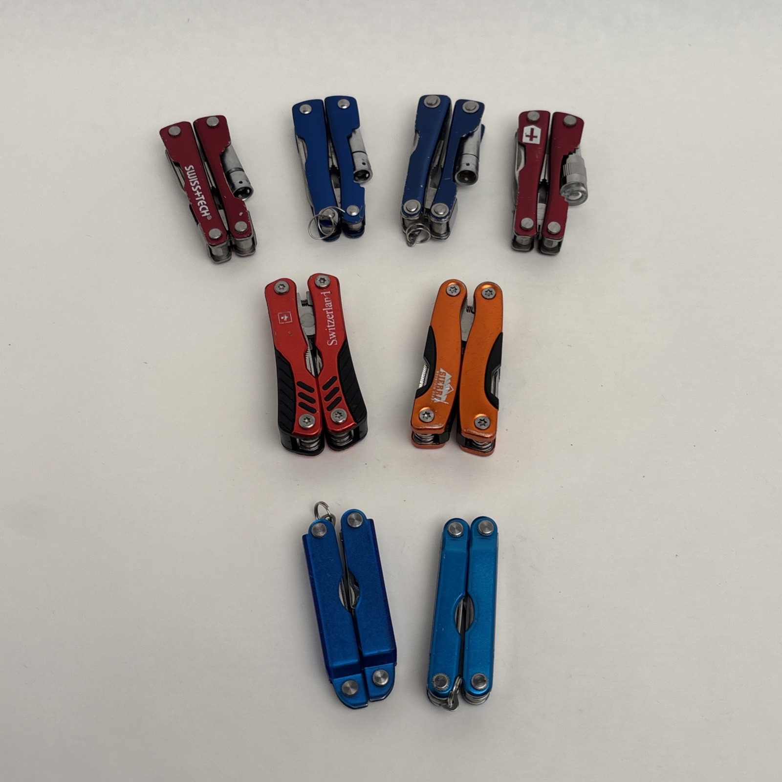 Lot Of 8 Mixed Mini Multi Tools. Swiss+Tech Sierra + Adverts Camp Hike Hunt Fish