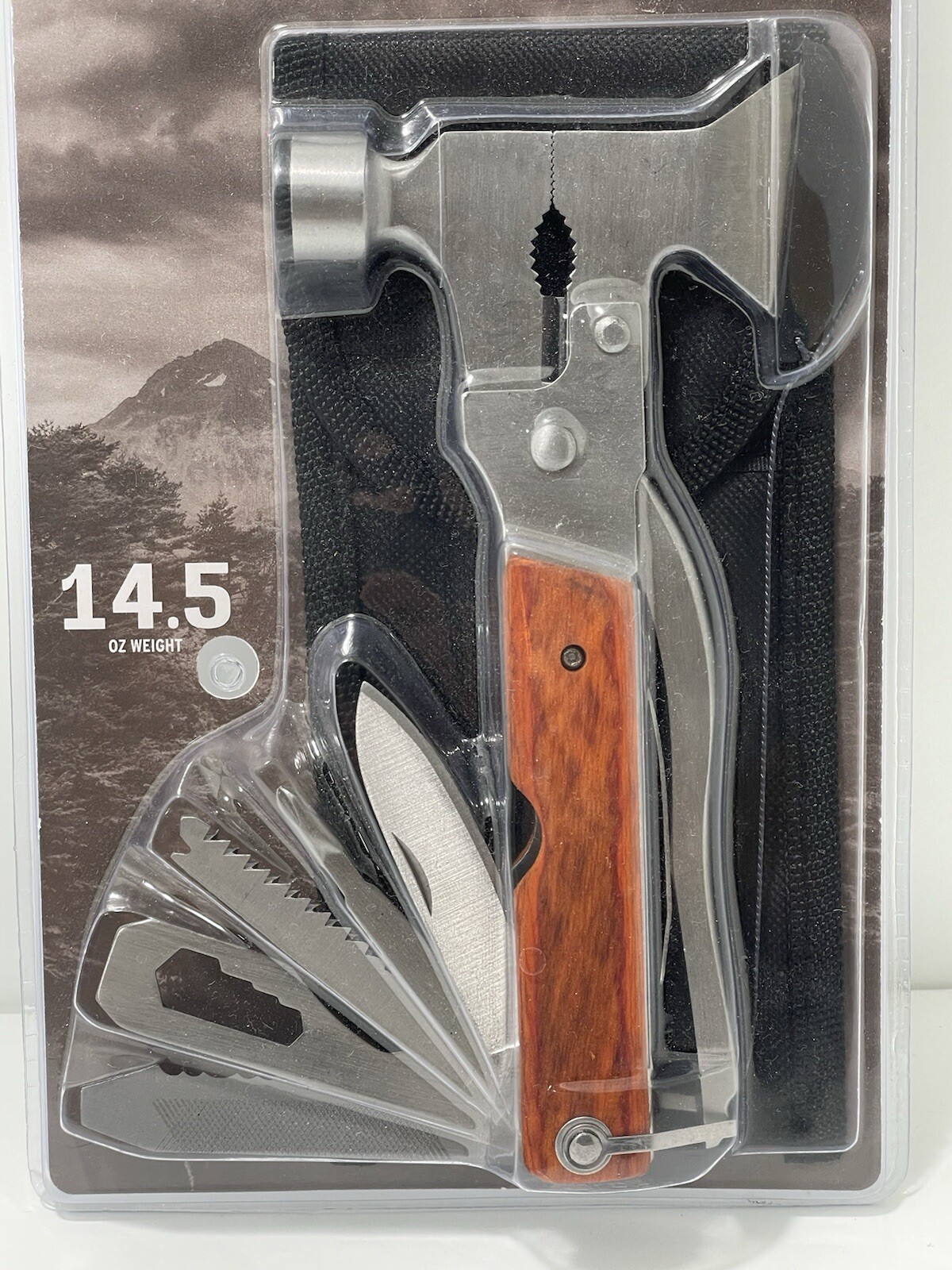 Outdoor Hunting Hatchet Multitool, 18-in-1 Survival Gear for Camping, Hiking