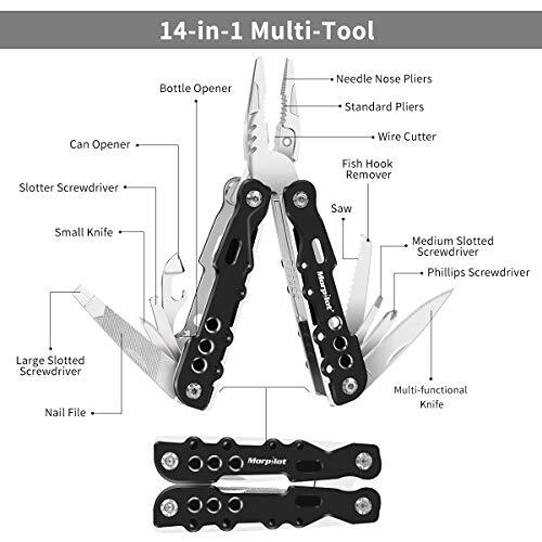 morpilot Multitool, 25-in-1 Multifunktionswerkzeug Taschenmesser Zange, Faltbar