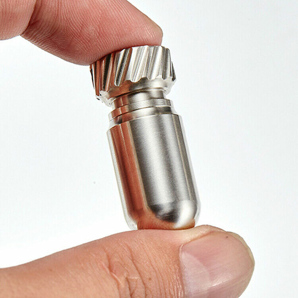 Durable Titanium Waterproof Case Box EDC Outdoor Sealed Medicine Bottle Storage